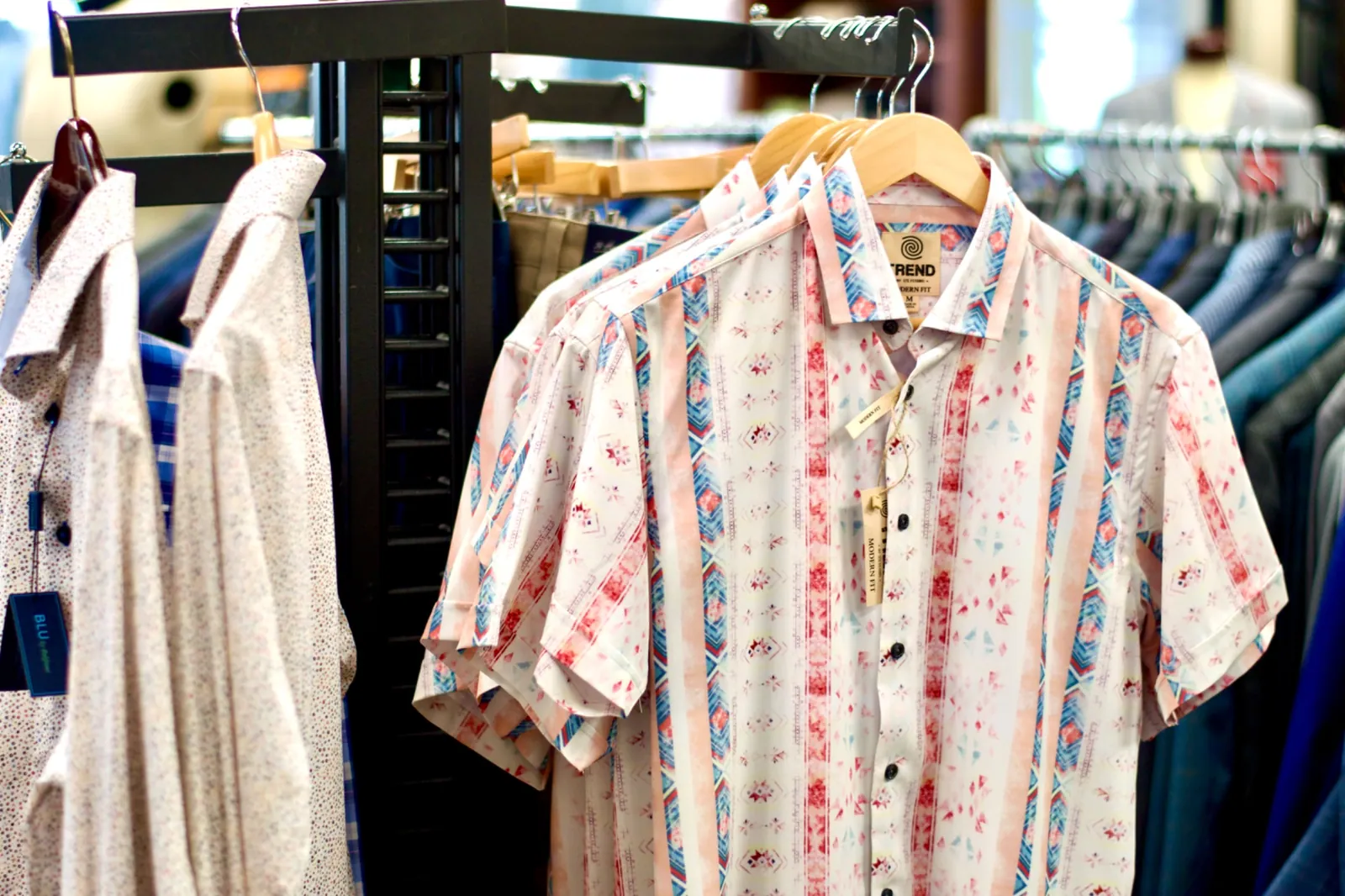 Floral sport shirts at Jason Louis Green Bay