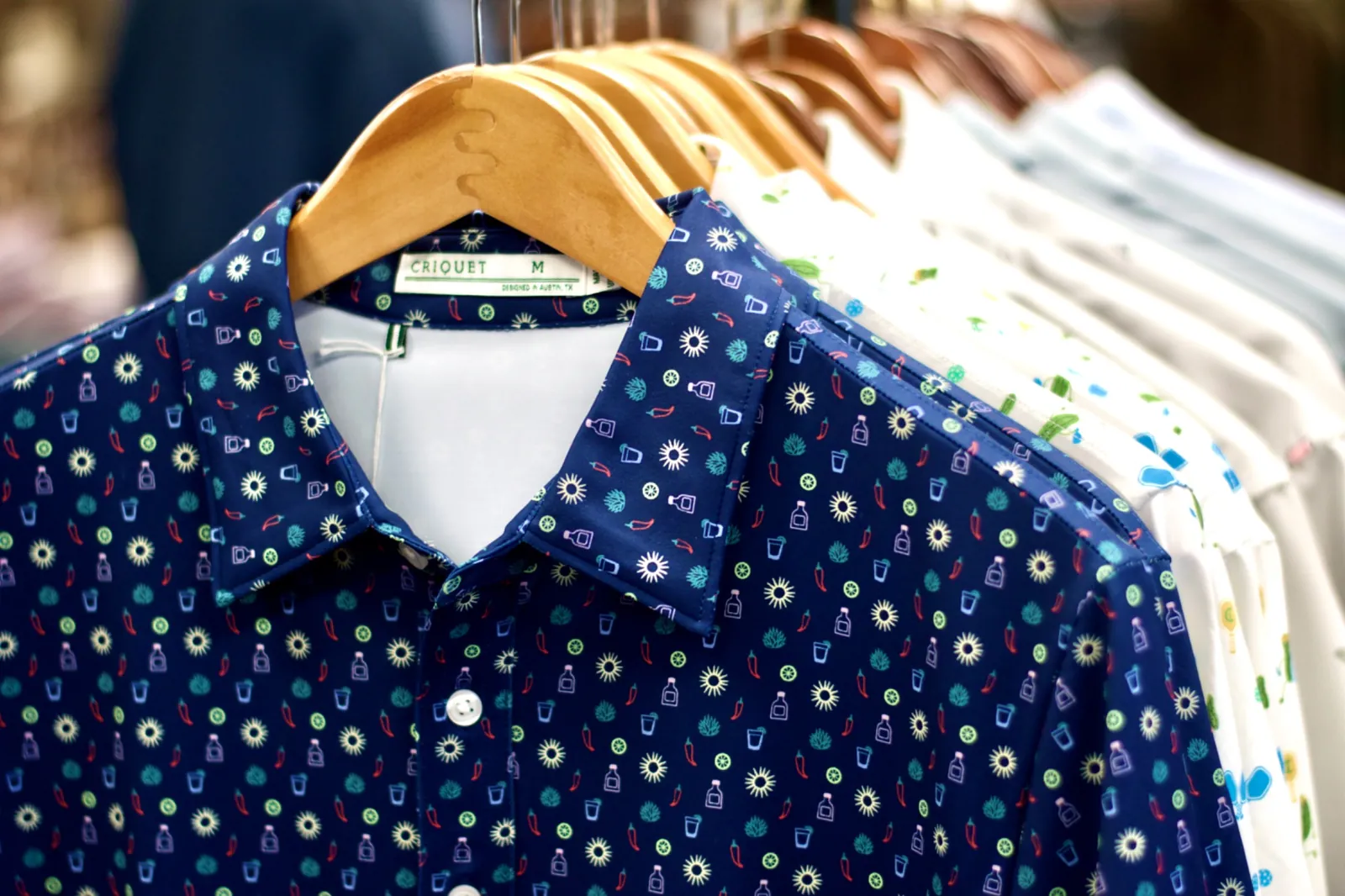 Dark patterned sport shirt at Jason Louis Green Bay